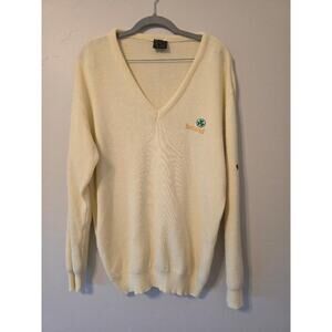 🍀 Vintage Blarney Castle Ireland Knit V-Neck Sweater | Made in Ireland | L
